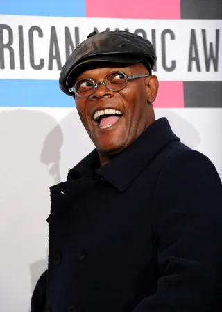 Samuel L. Jackson’s launching his first tweet on Late Night With Jimmy Fallon&nbsp; - "Can-a muh f*kkasay f**k on here?"(Photo: Jason Merritt/Getty Images