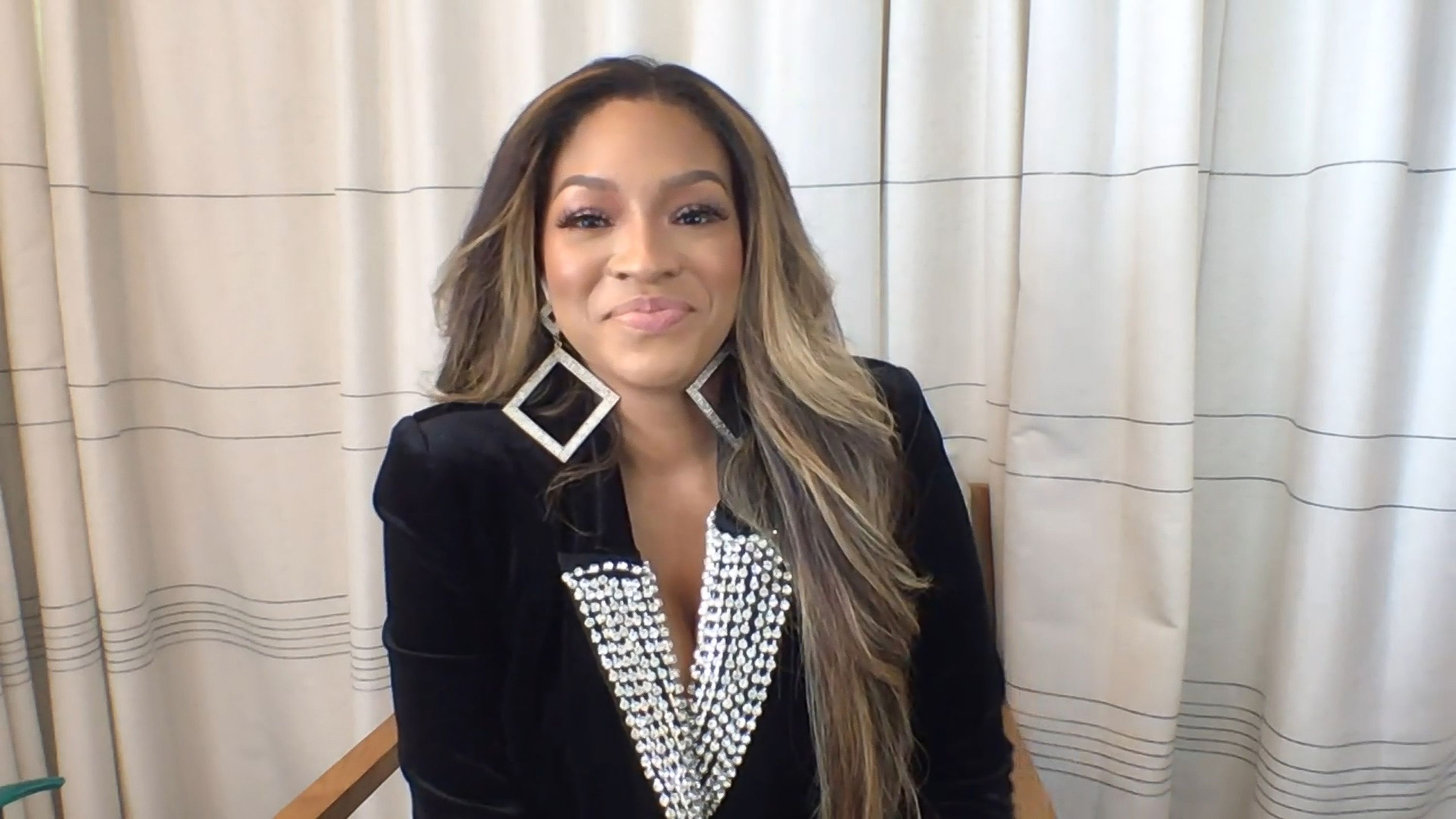 WATCH WHAT HAPPENS LIVE WITH ANDY COHEN -- Episode 18001 -- Pictured in this screen grab: Drew Sidora -- (Photo by: Bravo/NBCU Photo Bank)