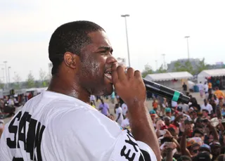 Trinidad James and A$AP Ferg - Trinidad James&nbsp;and A$AP Ferg also hit the stage during A$AP Rocky's set to perform the "Work" remix with ScHoolBoy Q.&nbsp;(Photos: Johnny Nunez/WireImage/Getty Images)