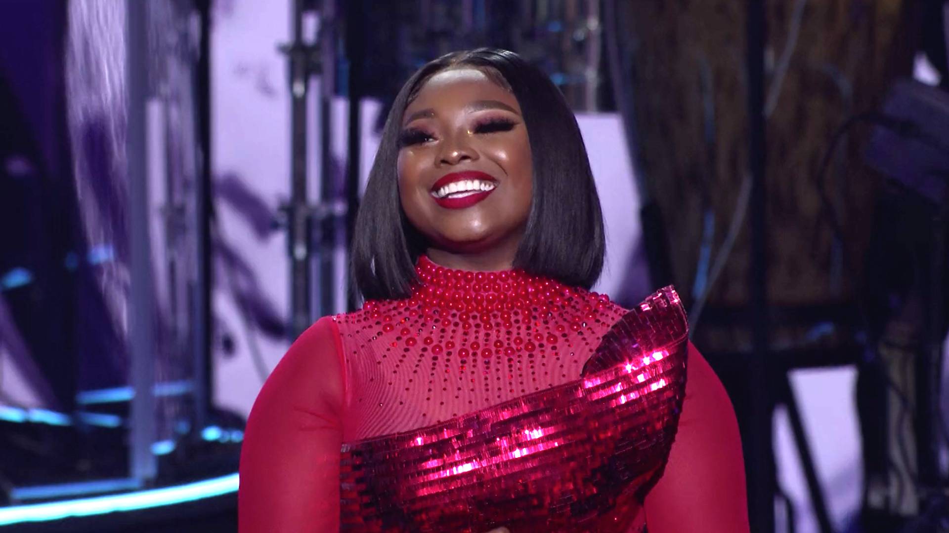 Jekalyn Carr cohosts the BET Stellar Awards 2021.