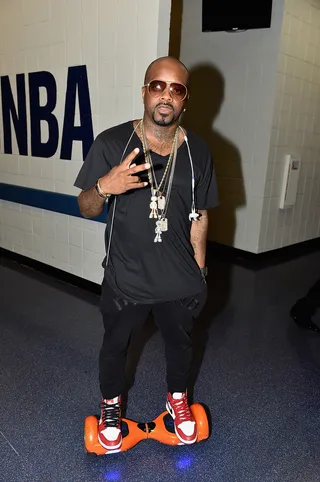 Everybody Get Your Roll On - Jermaine Dupri roams the backstage of the 2015 Ford Neighborhood Awards hosted by Steve Harvey on his E-Rover at Phillips Arena in Atlanta.(Photo: Moses Robinson/Getty Images for Neighborhood Awards)