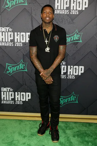 Can't Go Wrong - Lil Durk kept it classic with all black and red accents making it impossible to go wrong.&nbsp;(Photo: Bennett Raglin/BET/Getty Images for BET Networks)