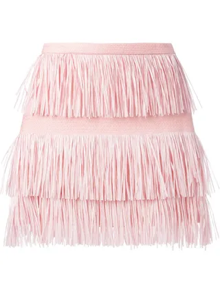 MSGM Fringed Skirt - You'll be so tempted to twist and twirl to your heart's delight in this lovely pink cotton blend fringed skirt. And you know what? We don't blame you! Just make sure you get a great shot of the skirt in motion.  (Photo: FarFetch)