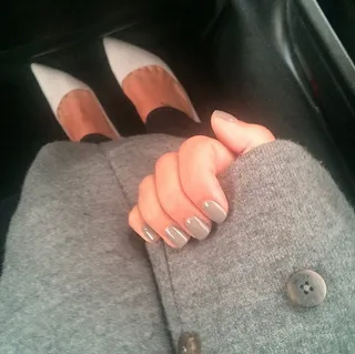 Naya Rivera - The Devious Maids actress matches her mani to her coat and shoes. Who needs 50 shades of gray when you can have three expertly coordinated hues?(Photo: Naya Rivera via Instagram)