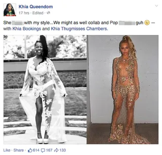 Ring the Alarm - Khia was back for round two yesterday and continued trolling Beyonce and accusing her of biting once more. The Florida MC has more lives than a cat because it's been years since she had the airwaves popping, but she keeps her name in the spotlight for better or worse. Read on now and see how Khia has tried to remain relevant since she dropped &quot;My Neck, My Back&quot; back in 2002. —Michael Harris (@IceBlueVA) &nbsp;(Photos from left: Thug Misses Entertainment, Beyonce via Instagram)