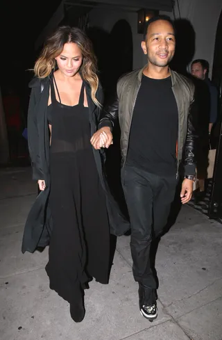 Out With BAE - John Legend and Chrissy Teigen arrive at Craig's restaurant for dinner in West Hollywood.(Photo: 3rd Eye/WENN.COM)