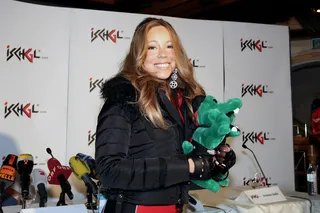 The Warm Fuzzies\r - Fresh off the heels of her vow renewal ceremony in Paris, a blushing Mariah Carey holds a plush toy during a press conference at the "Top of the Mountain Concert" at Idalp in Ischgl, Austria. \r\r\r(Photo: Jan Hetfleisch/Getty Images)