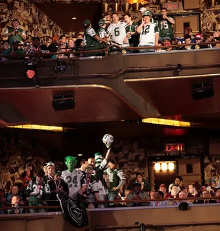 J-E-T-S - Fans of the New York Jets cheer at selection of North Carolina defensive end&nbsp;Quinton Coples.(Photo: Sean O'Kane/BET)