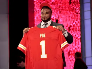 No. 11 - Memphis defensive tackle Dontari Poe was selected as the 11th overall pick by the Kansas City Chiefs.(Photo: Sean O'Kane/BET)