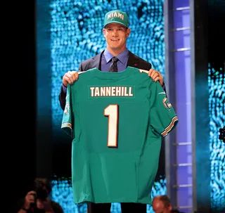 No. 8 - Texas A&amp;M quarterback Ryan Tannehill was selected as the eighth overall pick by the Miami Dolphins.(Photo: Sean O'Kane/BET)