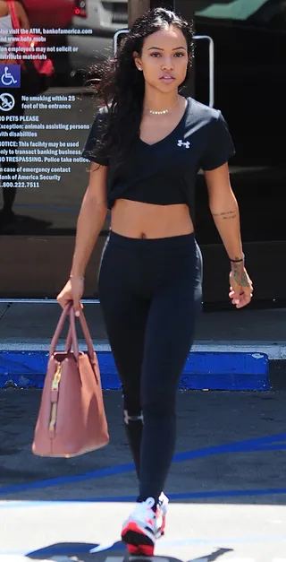 Single Lady - Karrueche Tran spotted rolling solo on Melrose Avenue in Los Angeles.  (Photo: Splash News)