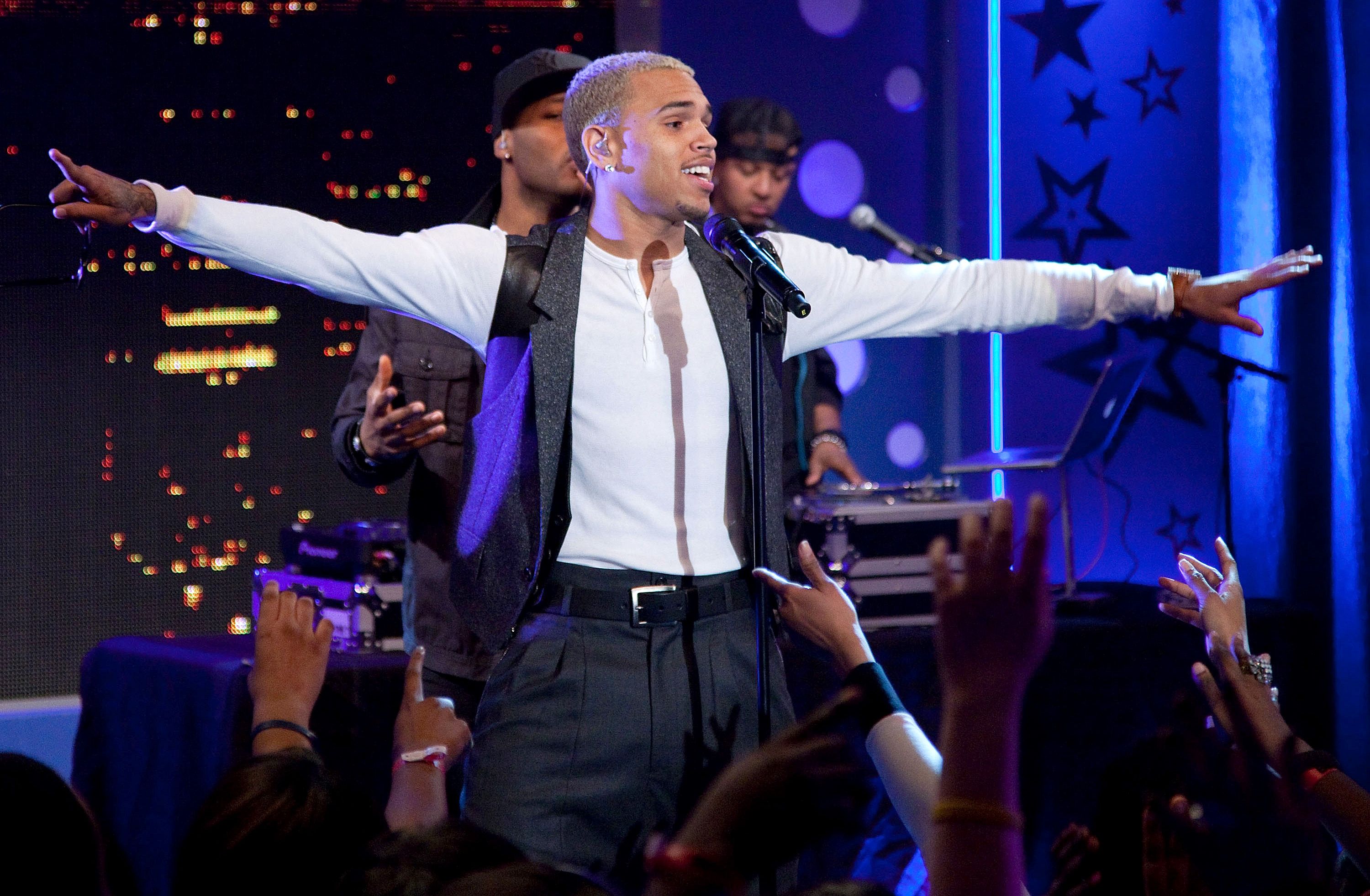 Chris Brown - It doesn't matter if he has bleached blonde hair or black hair, Chris Brown always looks good. And with talent like his, how can girls resist him? &nbsp;(Photo: Ben Hider/PictureGroup)