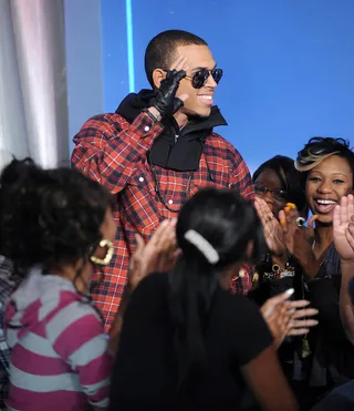 Chris Brown's Biggest Fan - Chris made his #1 fan's dream come true when he visited 106 and allowed her to interview him backstage.(Photo by Rob Loud/PictureGroup)