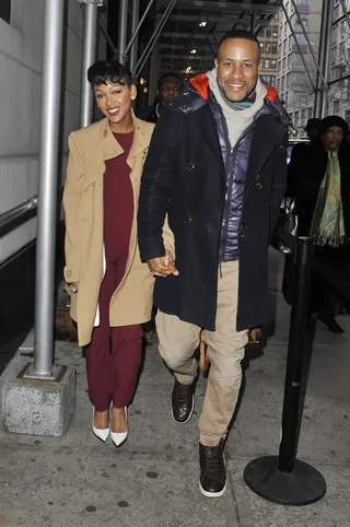 The Newlyweds - Meagan Good and husband Devon Franklin are adorable arriving to The Wendy Williams Show in NYC to promote their new book.&nbsp;(Photo: TNYF/WENN.com)