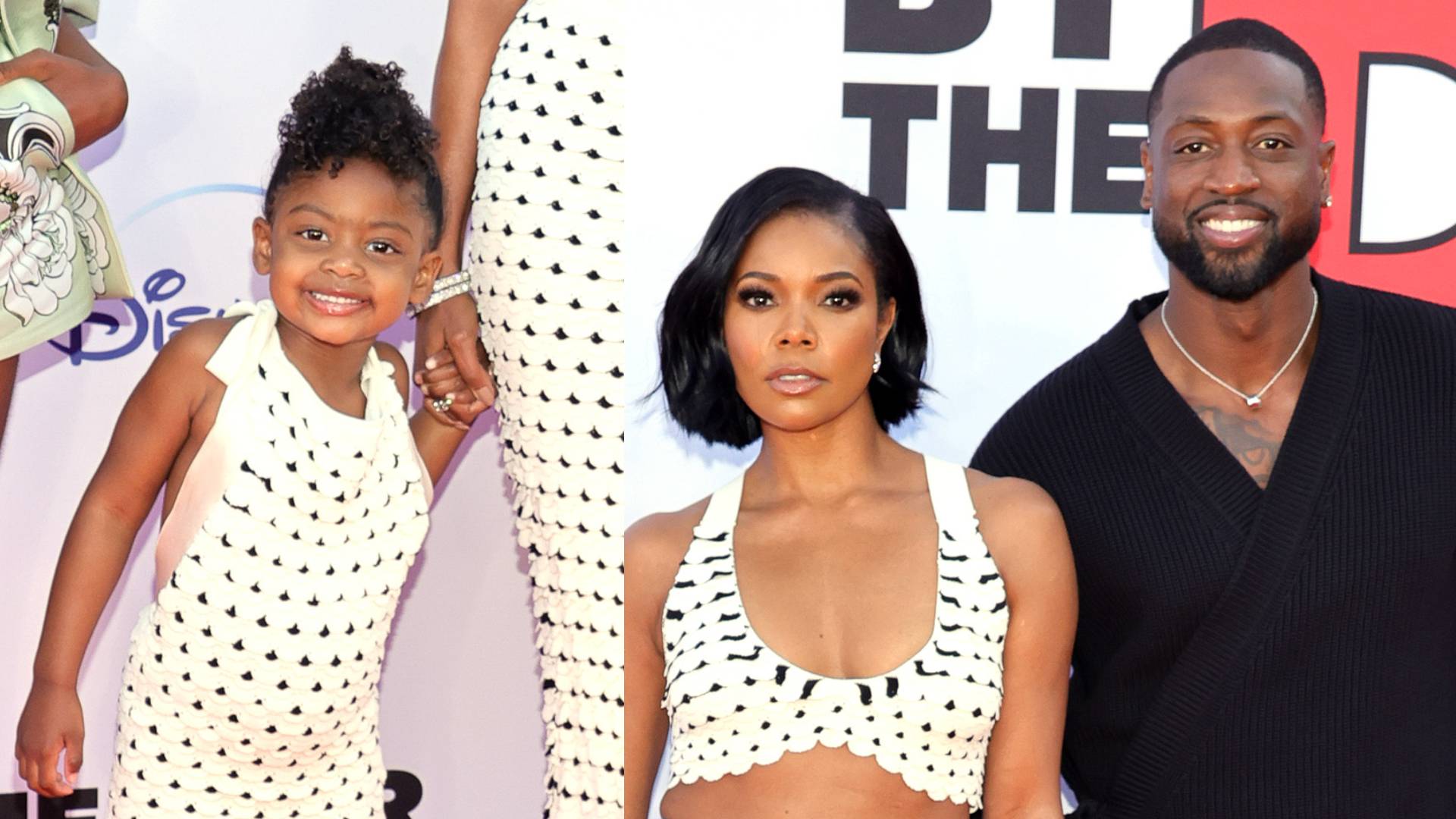 Kaavia James Union Wade, Gabrielle Union, and Dwyane Wade attend the premiere of Disney's "Cheaper By The Dozen" on March 16, 2022 in Los Angeles, California. 