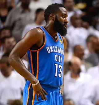 James Harden - Men's basketball. NBA team: Oklahoma City Thunder.  (Photo: Ronald Martinez/Getty Images)