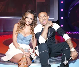 HOOK UP: Erica Mena and Shad Moss - After less than six months of dating, the 106 &amp; Park host and Love &amp; Hip Hop star decided to make it official. Mena announced their engagement on the red carpet at the BET Hip Hop Awards in September. (Photo: Bennett Raglin/BET/Getty Images)