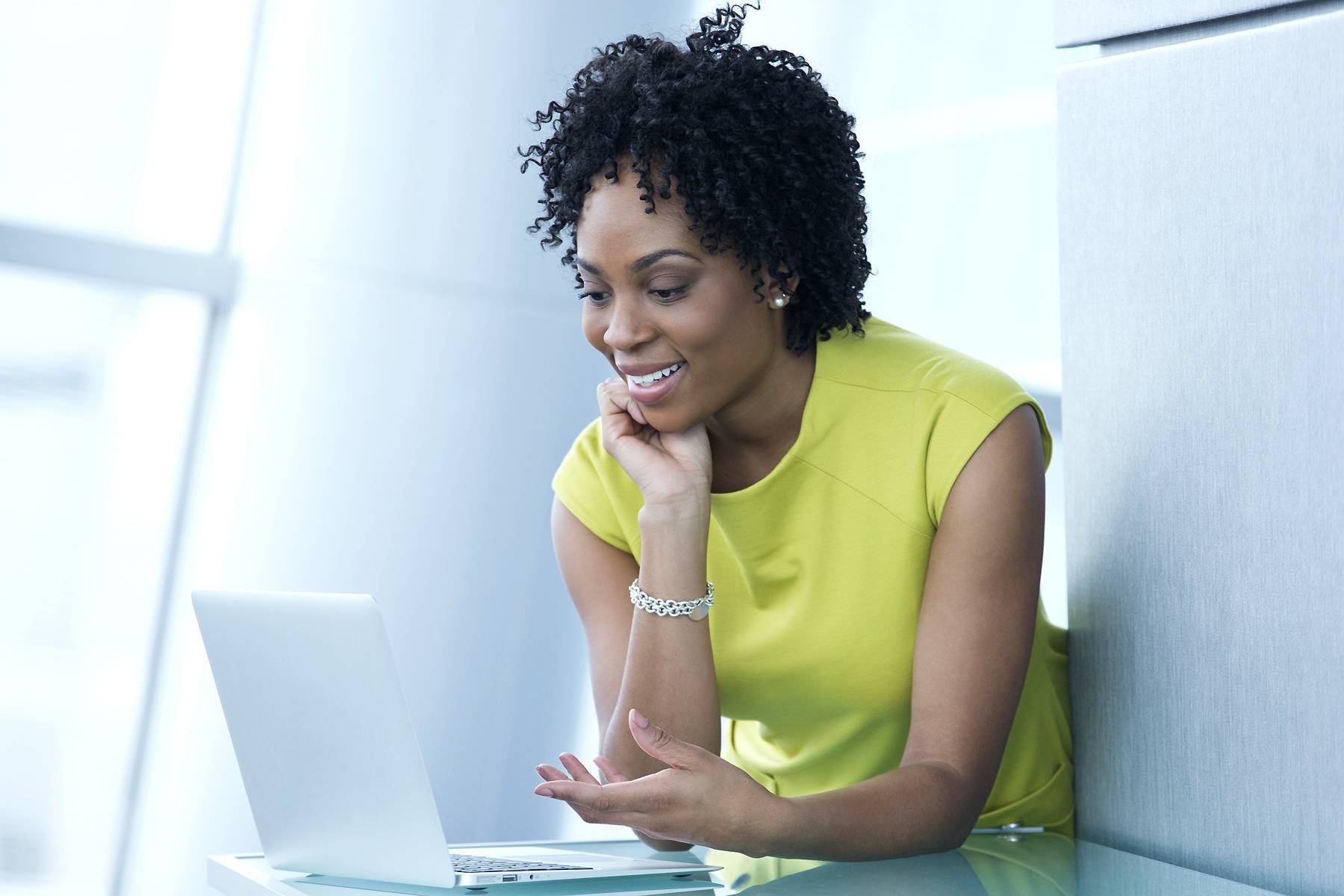 woman on her laptop