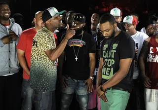 Out One Ear - We guess Tone Montana isn't worried about Sco in this round.&nbsp;(Photo: John Ricard / BET)