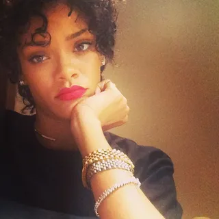 Rihanna @badgalriri - We're truly convinced Rih Rih could sport any hair style and look stunning! Rihanna trades up her gray locks for her natural short curls.(Photo: Instagram via Rihanna)