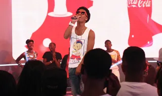 Go In! - Lil Quan gives it his all during W.O.W. on 106.&nbsp;(Photo: Bennett Raglin/Getty Images for BET)