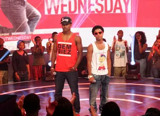 Wild Battle - Wild Out Wednesday contestant Lil Quan (R) performs during BET's 106 &amp; Park.(Photo: Bennett Raglin/Getty Images for BET)