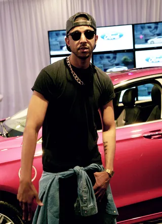 Stuntin' With Mateo - Mateo dropped by the Ford Hot Spot and suddenly felt his confidence go up while checking out the Ford Fusion.(Photo: Maury Phillips/BET/Getty Images)