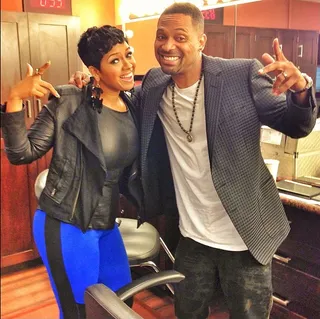 Ravaughn @itsravaughn - RaVaughn and Mike Epps get real cheesy behind the scenes shooting a promo for BET Experience this weekend. Don't they look good?(Photo: Instagram/itsRavaughn)