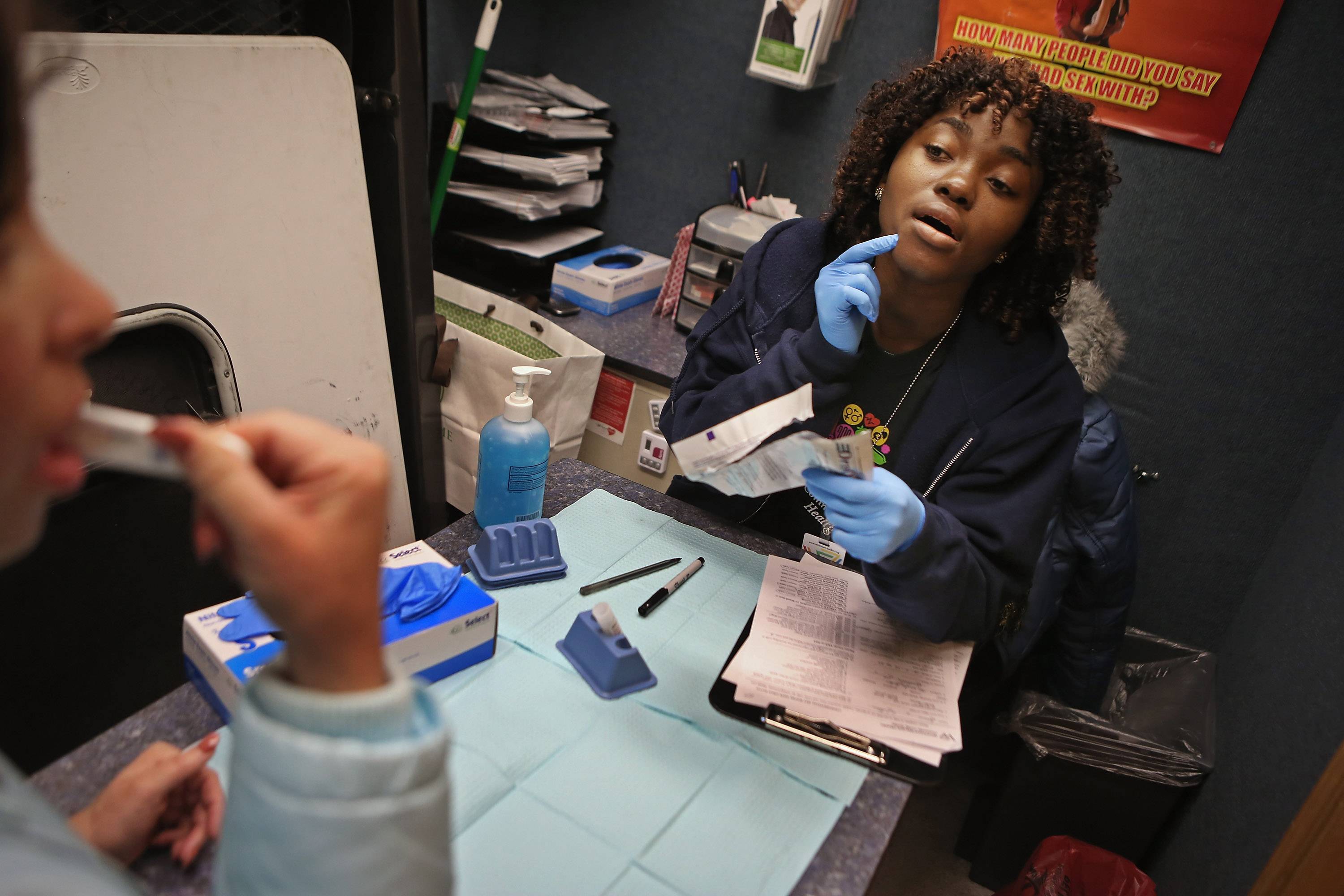 woman testing STD/HIV