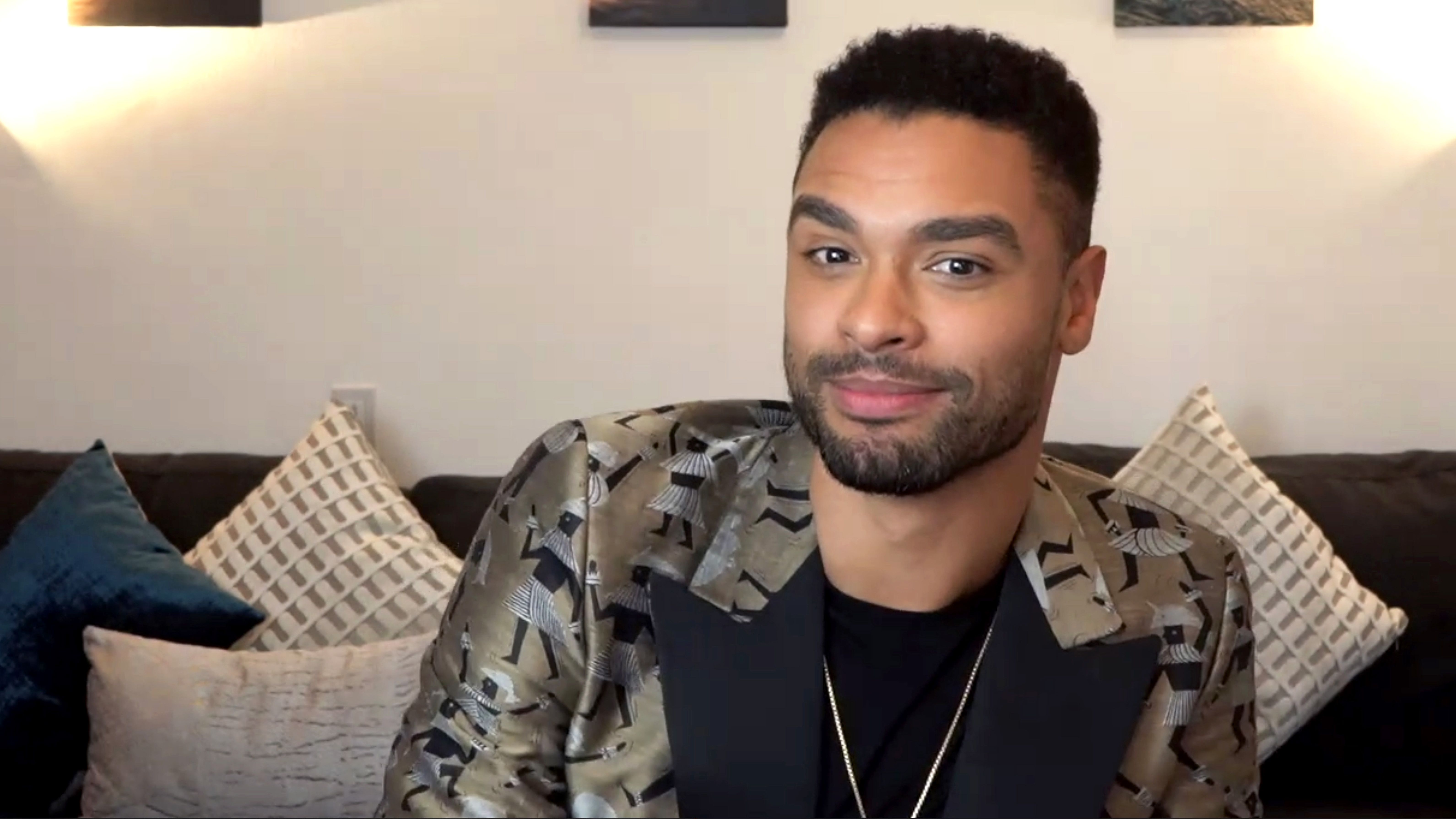 UNSPECIFIED LOCATION â MARCH 27: In this screengrab, RegÃ©-Jean Page, winner of Outstanding Actor in a Drama Series category speaks at the 52nd NAACP Image Awards Virtual Press Conference on March 27, 2021 in Various Cities. (Photo by Getty Images/Getty Images for NAACP Image Awards)