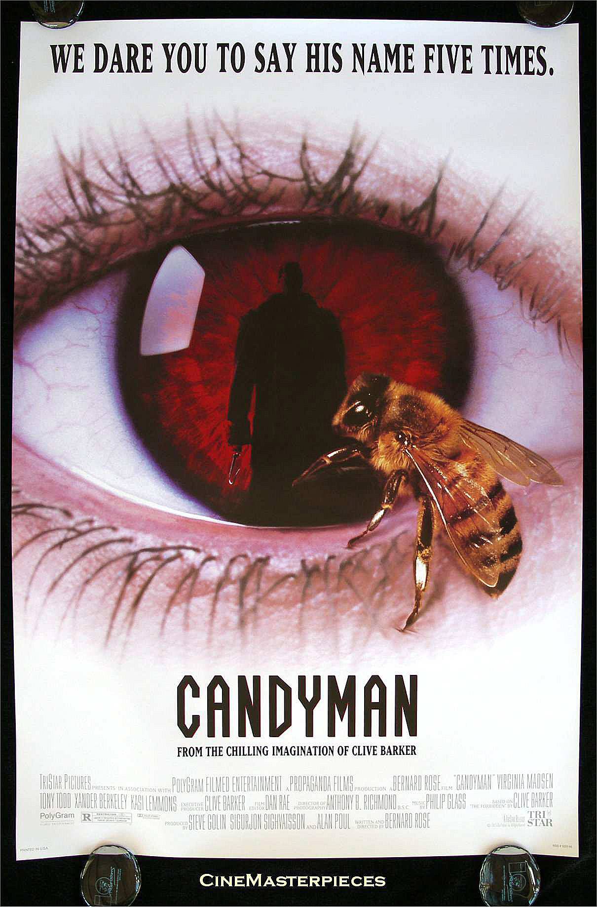 Candyman - You can’t ask for much more from a film based in the projects. Slightly political but still pure horror, Candyman was lynched for having sex with a white woman. Say his name five times and he comes back to slash anyone in sight.