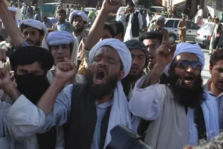 Pakistan - Pakistani supporters of religious party Jamiat Jlema-e-Islam rally in Quetta to condemn bin Laden’s killing.(Photo: AP Photo/Arshad Butt)