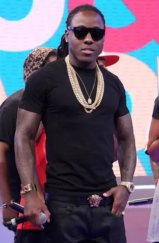 Keep It Simple - Ace Hood keeps it realy simple in all Black while on 106. (Photo: Rob Kim/BET/Getty Images for BET)