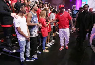 Fan-demonium - Birdman (C) greets his fans. (Photo: Rob Kim/BET/Getty Images for BET)