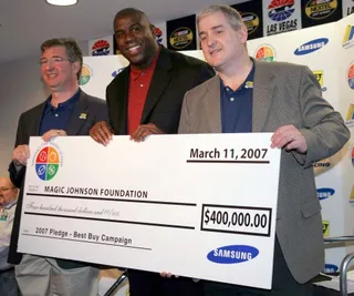 Best Buy - Magic Johnson Enterprises entered into a multiyear relationship with Best Buy Co. in February 2008 to help the consumer electronics retailer strengthen its presence in urban communities.(Photo: UPI Photo/Roger Williams/Landov)