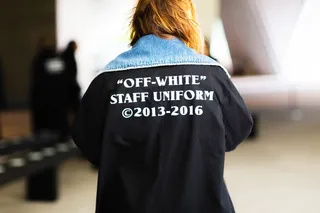 Model rocking an OFF-White jacket.&nbsp; - (Photo: Nabile Quenum)