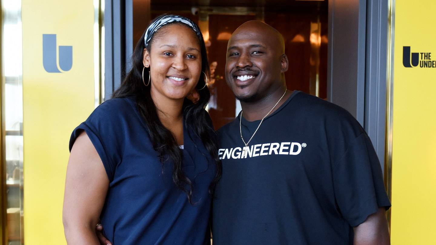 Maya Moore and Jonathan Irons attend the Backstage Creations Celebrity Suite at the ESPYS at Mr. C Seaport on July 09, 2021 in New York City. 