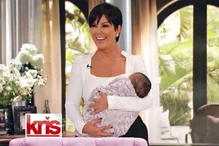 Kris Jenner on teasing audience by bringing a baby they thought was Kim K.’s:&nbsp; - “I couldn’t do that to Kim. That would be kidnapping.”  (Photo: FOX)