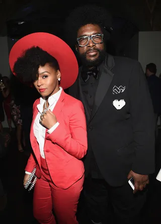 Suited Up - Recording artists Janelle Monae&nbsp;and Questlove attend the GQ and Giorgio Armani Grammys After-Party at Hollywood Athletic Club in Hollywood.(Photo: Michael Buckner/Getty Images for GQ)
