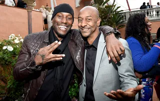 Fellas Who Brunch - Tyrese Gibson and BET Network President Stephen Hill enjoy the Roc Nation and Three Six Zero Pre-GRAMMY Brunch held at a private residence in Beverly Hills.(Photo: Kevin Mazur/Getty Images For Roc Nation)