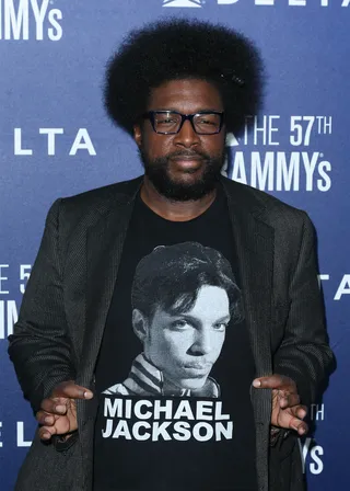 In Memoriam - Questlove reps two of the greatest Grammy performers of all time in this hilarious T-shirt while hosting The Food Salon at a private residence in Los Angeles.  (Photo:&nbsp;Paul A. Hebert/PressLine/Splash)