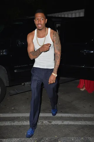 N-Credible - Nick Cannon&nbsp;gears up for the Grammys at DBA in Los Angeles. (Photo: We Dem Boyz/Splash News)