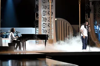 SiR performs with his brother D Smoke in front of an excited crowd at the Soul Train Awards. - (Photo by Paras Griffin/Getty Images for BET)&nbsp;