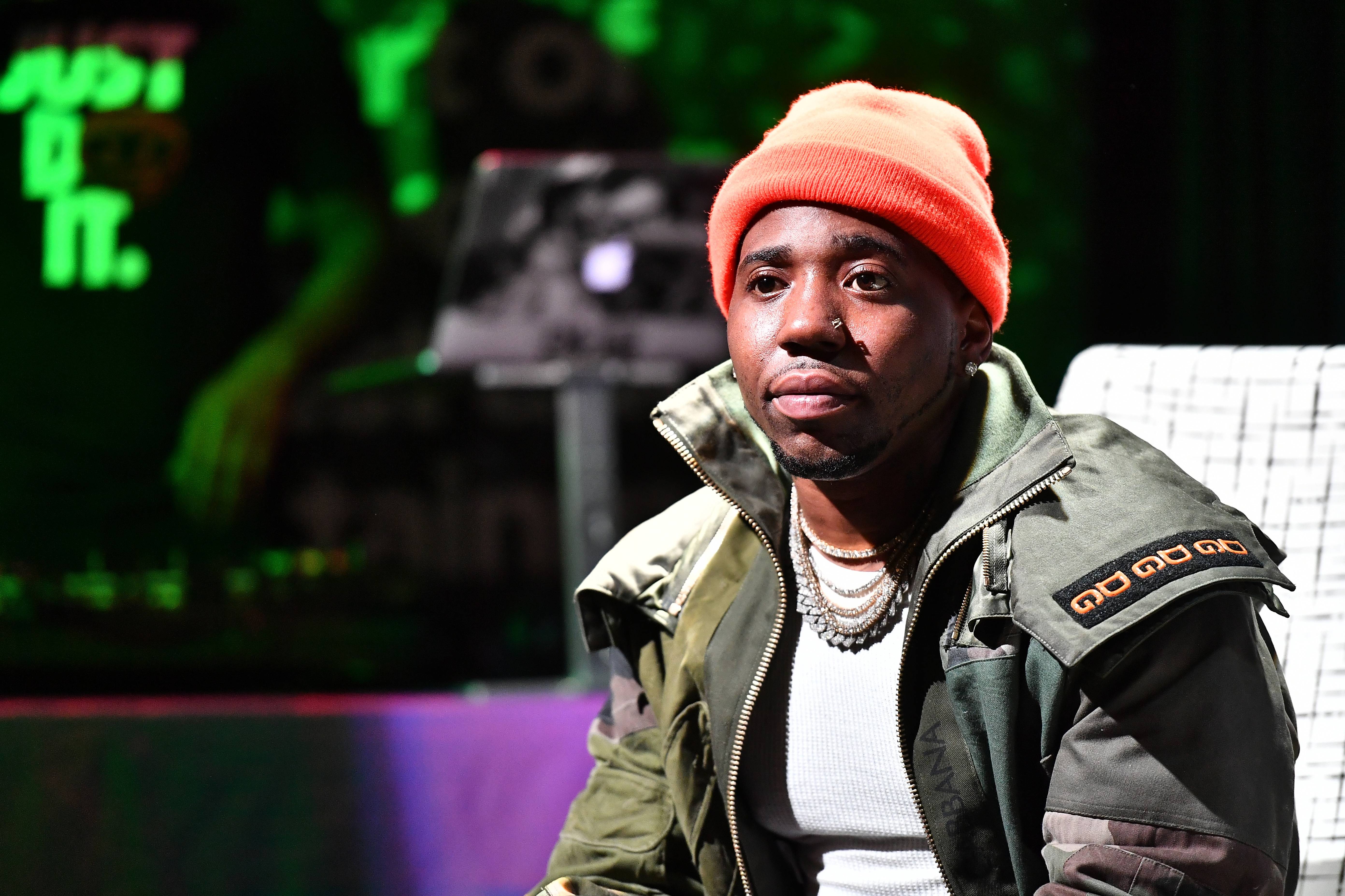 ATLANTA, GEORGIA - DECEMBER 12:  Rapper YFN Lucci onstage during SiriusXM+Pandora Playback with YFN Lucci at Pandora Atlanta on December 12, 2019 in Atlanta, Georgia. (Photo by Paras Griffin/Getty Images)