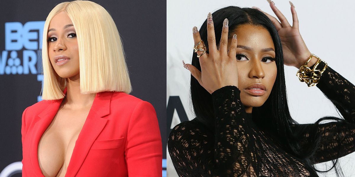 Cardi B and Nicki Minaj on BET Breaks 2018.