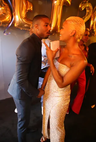 Michael B. Jordan and Eva Marcille Know How to Tease Each Other - (Photo: Johnny Nunez / BET)