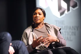 Holding Court - Serena Williams speaks to a crowd of entrepreneurs during the Fast Company Innovation Festival presentation of "Inside Nike's Playbook With Nike CEO Mark Parker and Tennis Icon Serena Williams" in New York City.  (Photo: Brad Barket/Getty Images for Fast Company)