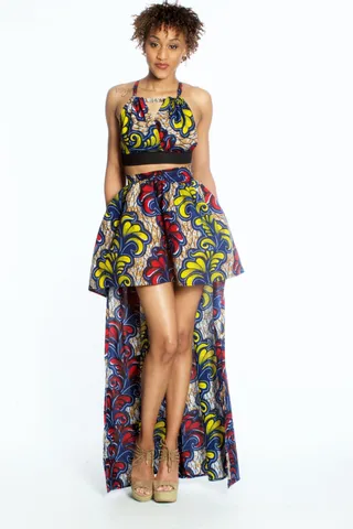 Cleva Collections Halter Crop Top &amp; High Low Skirt Set ($120) - Consider this funky matching set for those times you want to show up and show out!(Photo: Cleva Collections)