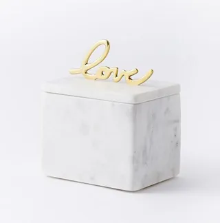 West Elm Marble Love Box ($31)&nbsp; - This box is the perfect size to hold all the little lovely things she likes to keep within reach.&nbsp;(Photo: West Elm)
