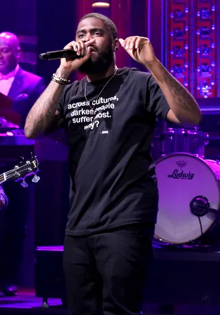 Kick the Truth - Big K.R.I.T. performs as a musical guest on The Tonight Show Starring Jimmy Fallon with house band&nbsp;the Roots.(Photo: Douglas Gorenstein/NBC/NBCU Photo Bank via Getty Images)